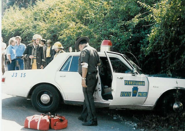 Ambulance 4-9 assisted Gap Fire Co. when this State Trooper crashed on Gap Hill (Route 30) in 1987